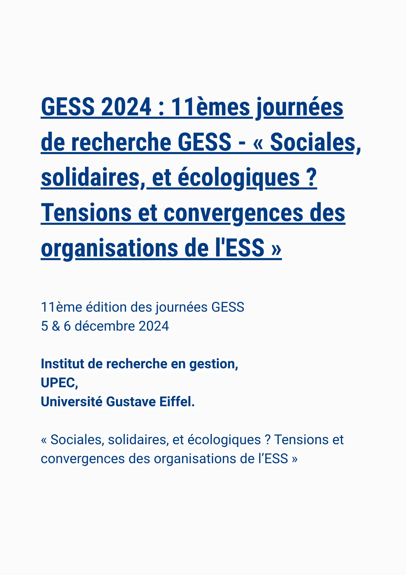 Sociales, solidaires et écologiques