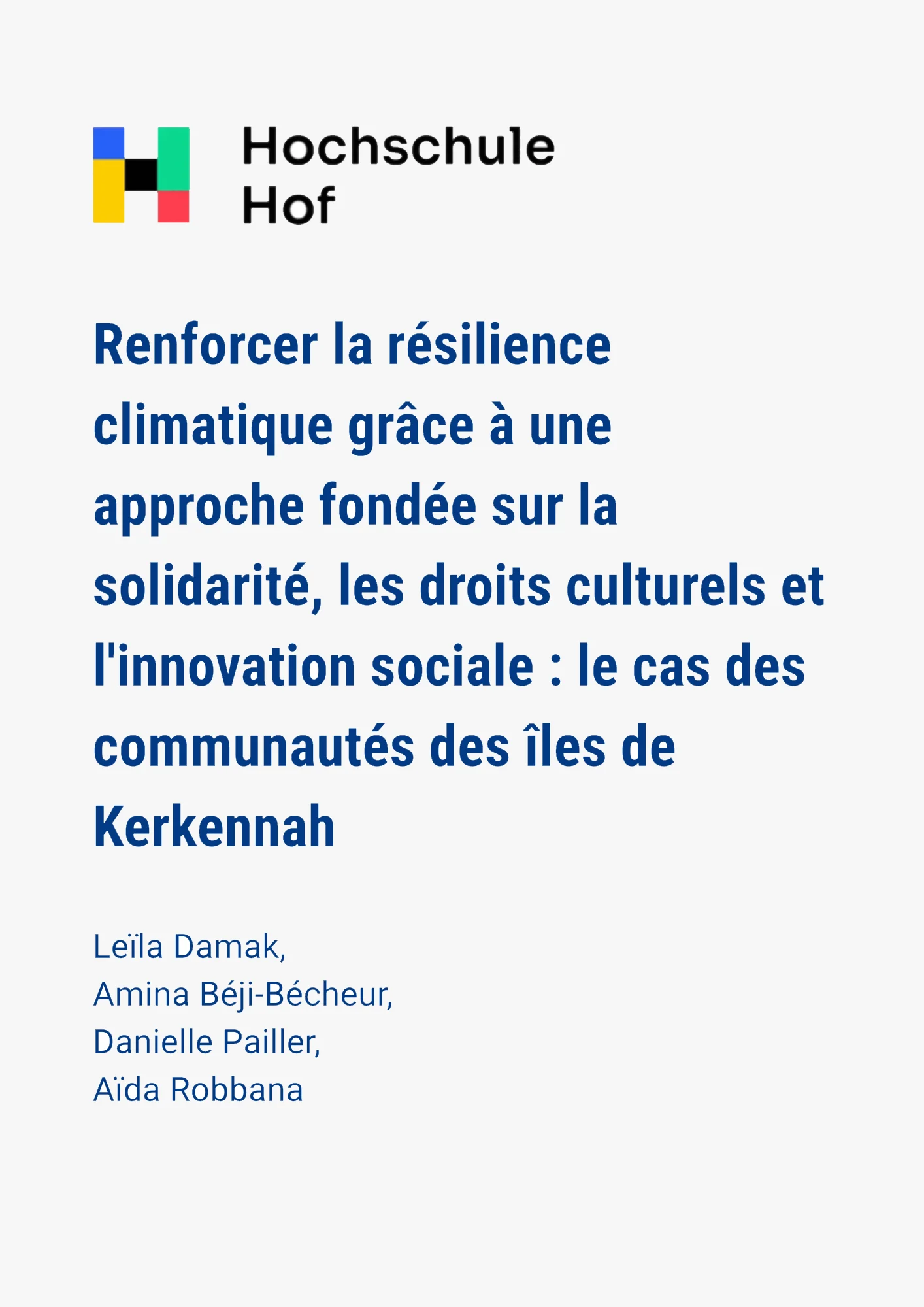 Renforcer la résilience climatique grâce à une approche fondée sur la solidarité, les droits culturels et l'innovation sociale